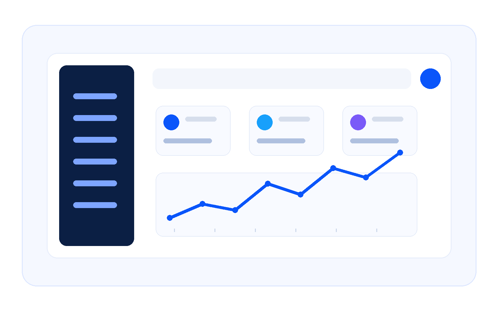 Software dashboard and digital product interface illustration